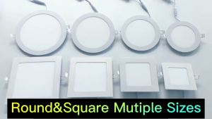 ECOL LED Panel Light Round / Square Recessed Slim Panel Ceiling Light TriColor Temperature Pin Lights