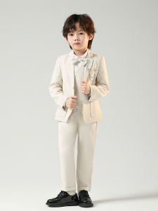 Childrens Suit Set Boys Wedding Dress Code British Style Piano Performance Host Formal Wear Cotton Lining Spring Autumn