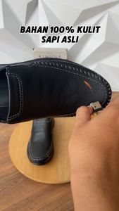 Sepatu Pria Casual Slip On Kulit Rajut Moccasin Fordza 301