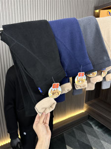 กางเกงกันความร้อนเอวกลางผู้ชายบุขนแกะหนาพร้อมประสิทธิภาพกระชับสําหรับฤดูหนาวและฤดูใบไม้ร่วง