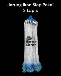 Jaring Ikan 3 Lapis Siap Pakai Tinggi 1m Panjang 50m