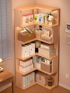 ZHUOHE | Corner Storage Cabinet Bookshelf Narrow