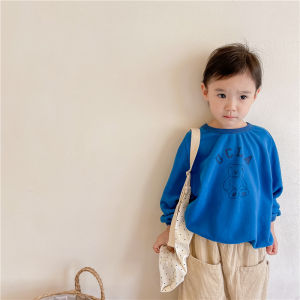 Girls Sweater Spring and Autumn 2023 New Korean Style Baby Boy Cartoon Pullover Long Sleeve Top Children Western Style Shirt