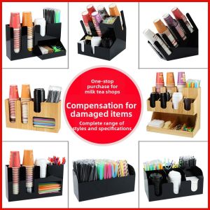 MEISITEKEKE | Disposable Cup Holder Straw Organizer Dispenser Stand