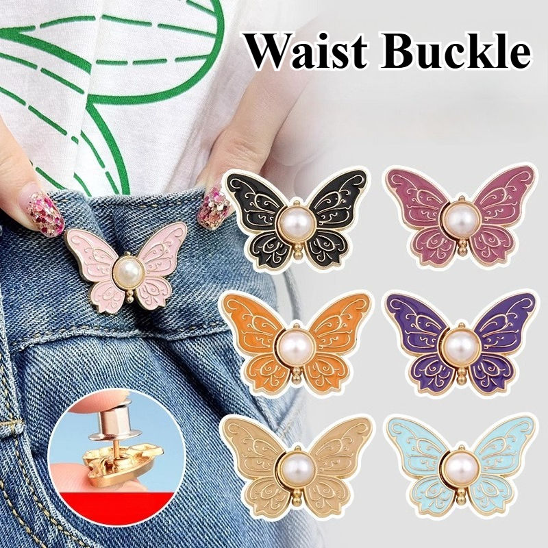 1 Pair Pearl Butterfly Wide-Leg Buckle Detachable Bow Tie Pin Stylish Feminine Accessory for Suit Cocks Or Guitars
