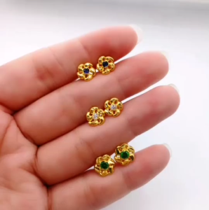 Subang Bunga Skru Design Indian Emas 916 Yon Hing