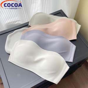 COCOAFashion Summer Womens Bra strapless Invisible Bralette Non-Slip Womens Underwear Thin Wireless Padded Bras Tube Top Female Lingerie
