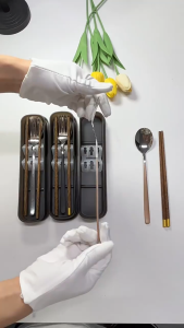 3Pcs/set 304 Portable Cutlery Set/Single Storage Box/High-Quality Stainless Steel Knife Fork and Spoon Eco-Friendly