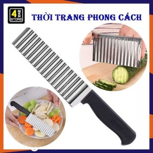 Dao Thái Cắt Rau Củ Lưỡi Gợn Sóng Bằng Thép Không Gỉ - Dao Thái Rau Củ Lượn Sóng  Dao Răng Cưa Tạo Hình Rau Củ Rau Câu Tiện Dụng - Dao Lượn Sóng Cầm Tay Nhà Bếp Cắt Gọt Khoai Tây