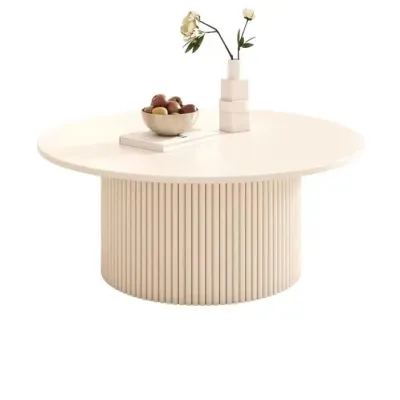Creamy Style Modern Round Coffee Table
