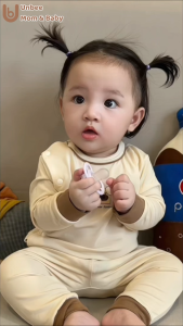 Bộ quần áo sơ sinh dài tay UNBEE cài sườn phối bo - Bộ sơ sinh tay dài cho bé 0-6 tháng