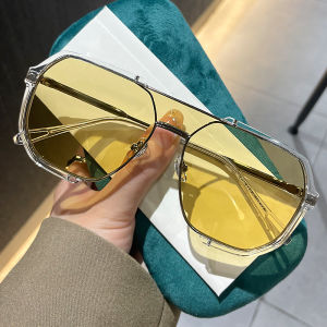 JN IMPRESSION Fashion Large Frame One-piece Sunglasses UV Protection Internet Celebrity Style Cool High Sense Sunglasses