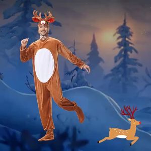 wish Hot Selling Animal Cartoon Jumpsuit Deer Role Play Male and Female Couple Suit Stage Wear