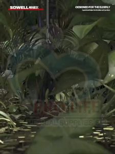 SOWELL 360° Rotating Carbon Fiber Coated Aluminium Shock-Absorbing Walking Stick with Swappable Base & LED Light | Cane