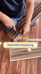 10pcs Wood Panel Board 200cmx16cmx17mm Wall Panels Wallpaper WPC Fluted Panels Sticker Waterproof Home Decoration