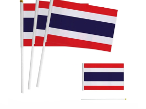 ธงชาติไทย10ชิ้น ธงชาติผ้าร่มธงเสาธงธงชาติ ไทย ไตรรงค์ ไทยธงถือ ธงโบกThailand Flagธงโบก