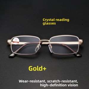 HD Abrasion Resistant Crystal Reading Glasses Brand High-End Authentic Men and Women Old Stone Glass Presbyopic Glasses
