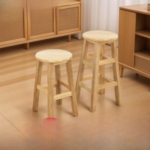 Modern Minimalist Solid Wood High Leg round Stool Home Bar Counter Stool Commercial Bar Chair Tea Milk Shop High Stool