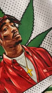 jersey short mesh short tupac shakur good vibes design