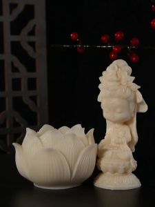 Ivory Fruit Baby Buddha Lotus Base Shakamuni Statue  Tathagata Car Decoration Buddha in the car Buddha bless car interior decoration car accessories toys