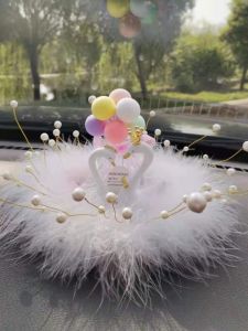Internet Celebrity Dream Girl Car Interior Design Supplies Decoration Car White Swan Feather Pad Dashboard Fancy Decoration