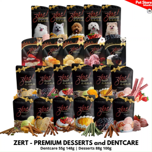 Zert Dentcare for Cleaning Teeth and Zert Dog Treats Premium Dessert - 55g 88g 100g 148g