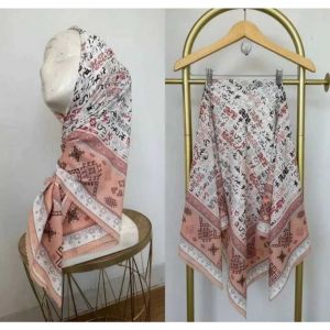 jilbab segiempat voal motif/kerudung best seller tulip putih cantik 2024