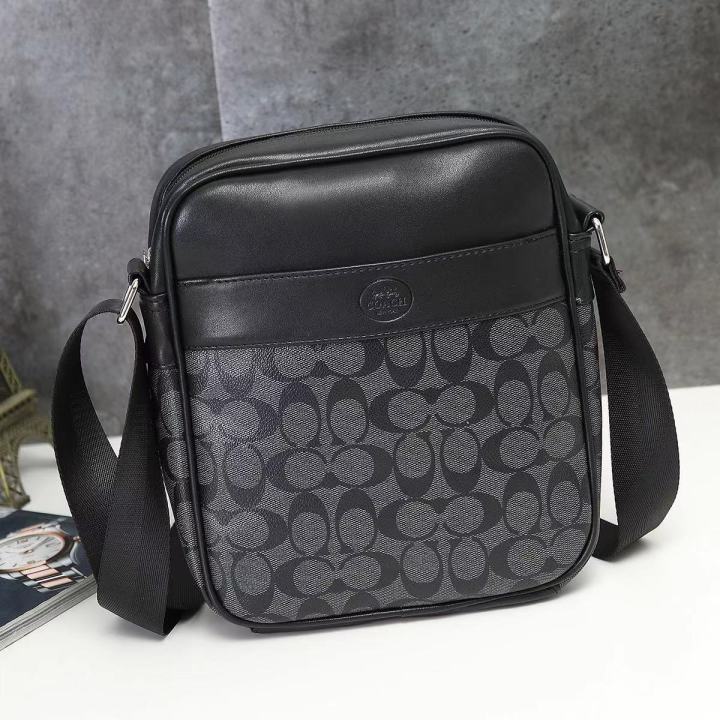 OK Highend Men's Leather Crossbody Bag Larger Capacity Men Sling Bag