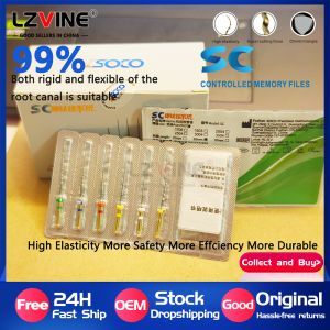 6Pcs/Pack Dental File COXO SOCO SC Root Canal 04Taper Endodontic File Gold Heat Activated Rotary File Flexible Dentist Materials