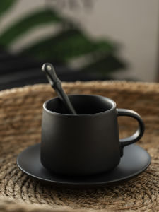 European Style Ceramic Coffee Cup And Plate Set ZERO-HOME Handmade MarK Cup Latte Cup Pour over Cup Water Cup Texture Pattern