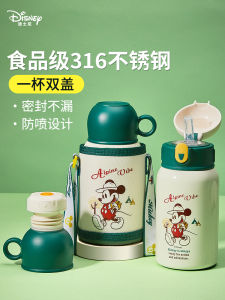 Childrens Thermal Cup with Straw Water Cup 316 Food Grade Kindergarten Baby School Special Water Bottle  Cartoon PP Material