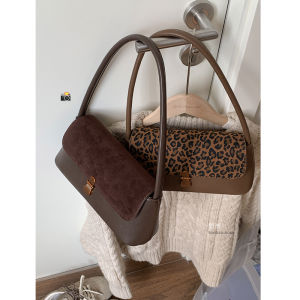 Retro Minority Baguette Bag Female 2024 New Arrival Tide Fashion South Korea Leopard Print Underarm Bag Shoulder Satchel Commuter Bag