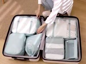 Thickened zip storage bag 7Pcs travel organizer luggage suitcase pouch Foldable Waterproof SetTravel