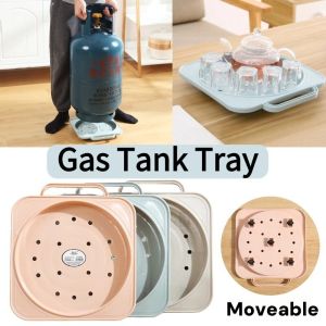 Moveable Gas Tank Tray Rolling Storage Tray Swivel Bracket Plastic Base Basin Holder With Pulley
