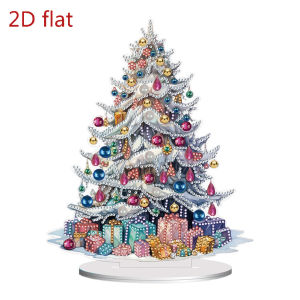2D/flat diamond painting Christmas tree pattern decoration ornament DIY unique irregular diamond design suitable for home and
