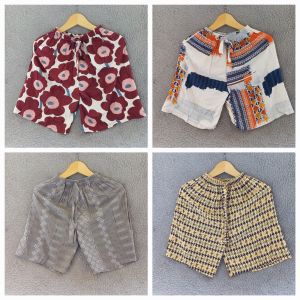 Peket Murah (4pcs) Celana Pendek Santai Wanita Rayon Motif Kekinian