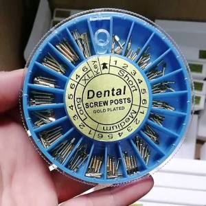 Dental Stainless Steel Screw Post 120pcs&2Key Dental Screw Post Dental Pins Supplies Dentist Materials