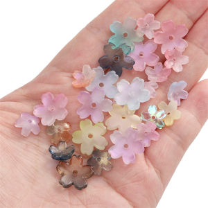 ลูกปัดแก้วซากุระ3D ไล่ระดับสี11/15มม. 10ชิ้นลูกปัดคั่นหลวมลายดอกซากุระดอกไม้สำหรับสร้อยข้อมือทำมือต่างหูสร้อยคอพวงกุญแจอุปกรณ์การทำเครื่องประดับหัตถกรรม DIY