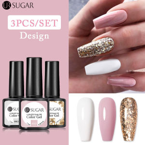 UR SUGAR 3pcs Nail UV Gel Polish Set Glitter Sequins Color Varnish Iridescent Gel Soak Off UV LED Lamp Gel Polish