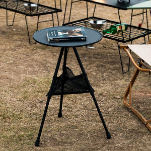 Camping Round TableDetachable Portable Height Adjustable Table for Outdoor Garden BedroomUltralight Travel Table
