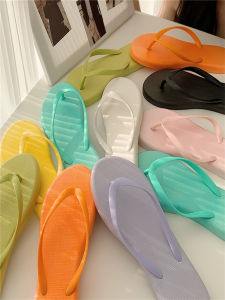 2023 New Slippers Womens Summer Outdoor Flip-Flops Home Sandals Non Slip Soft Bottom Candy Color Flats Flip-Flops