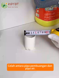 Sambungan Saluran Pembuangan 4 Lubang Universal untuk Wastafel Dapur/Pemurni Air Kompatibel 50/63/75mm Pipa