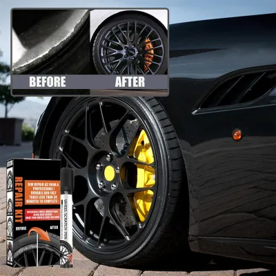 Wheel Rim Repair Kit Automotive Black Alloy Wheel Rims Paint Fill Pen Set Car Wheel Repair Quick Dry Coverage For Black Tire Rim