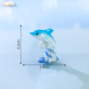 Modern Creative Resin Dolphin Figurine Colorful Ocean Decorations Desktop Car Miniature Landscape Decor Simple Style Animal Model
