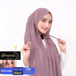 𝐀𝐥𝐦𝐞𝐞𝐫𝐚 - Jilbab Pashmina Tali 150 x 75 Diamond - Kerudung Wanita - Kerudung Pasmina Jumbo /- Kerudung Pasmina Polos Instan Nyaman Terlaris / Kenan hits