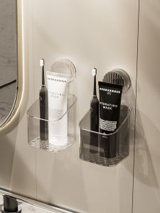 Bathroom Suction Cup Toothbrush Holder Storage Rack Comb Toothpaste Basket Tube Wall Mounted Shelf Organizer Nordic Style