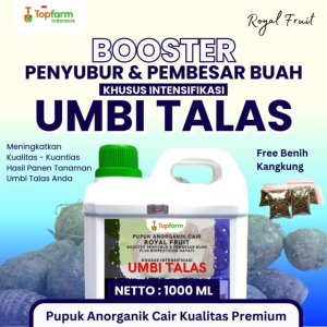 Pupuk Talas 1 LT - Pupuk Khusus Ubi Talas Agar Berbuah Besar / Royal Fruit Agar Umbi Talas Besar / Booster Pembesar Talas Terbaik / Pupuk Penyubur Tanaman Talas / Pupuk Topfarm