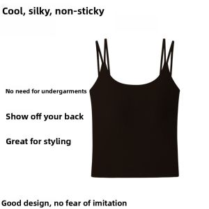 Miiow | Cat Woman Strap Vest Womens Inner Wear Spring Summer Integrated Chest Pad Backless Outerwear No Bra Base Layer Tube Top