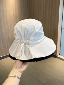 Sun Protection Ice Silk Fishing Cap Womens Summer Thin Breathable Sunshade Hats Korean Simple Pure Color All-Match Large Brim Basin Hat