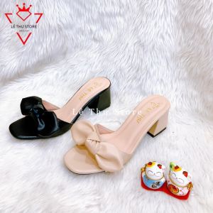 Guốc dép nữ 5 phân quai kết nơ xi đơn giản trẻ trung LT Giày Da Nữ Casual Việt Nam Guốc Dép Đen Kem Cho Mùa Hè - Lazada